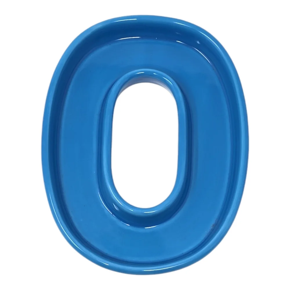 NWT Ceramic Trinket Tray Blue Letter O Monogram Dish Jewelry Holder Table Decor